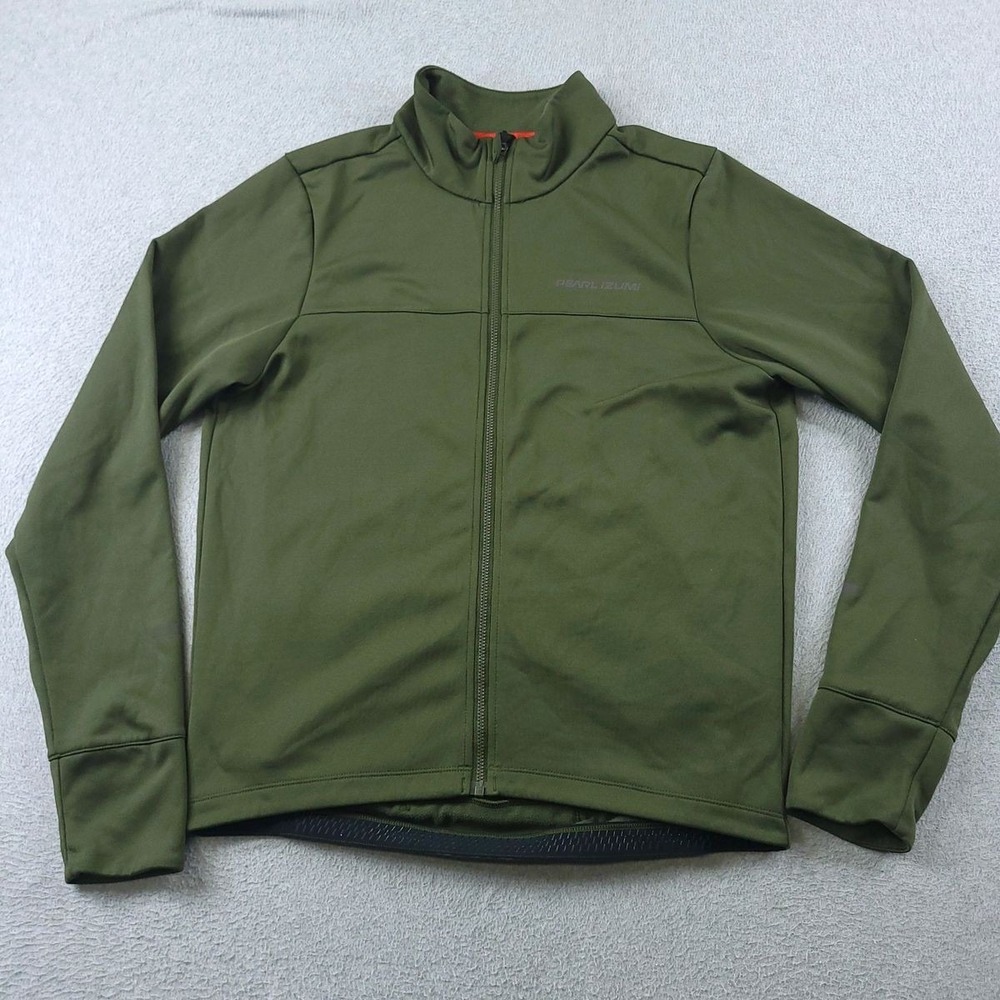 Pearl Izumi Quest Thermal Jersey Mens Medium Green Full Zip Fleece Cycling